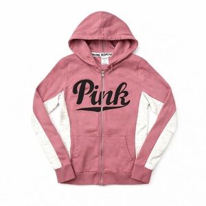 PINK Victorias Secret Mauve Pink Gray Full zip hoodie Med